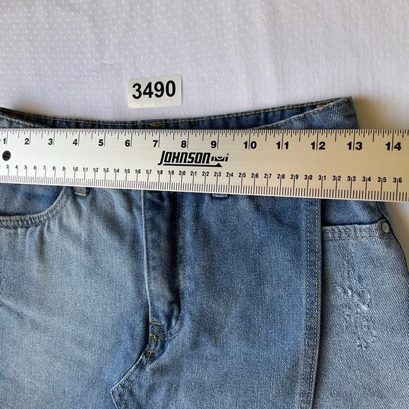 Sky and Sparrow Women Waxed Denim Shorts Jeans Skorts size S, Blue - Picture 2 of 9